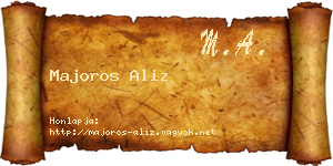 Majoros Aliz névjegykártya