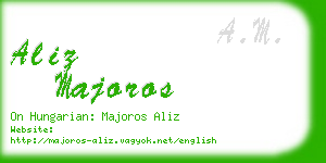 aliz majoros business card